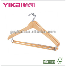 curved wishbone high quality wooden hanger with locking bar